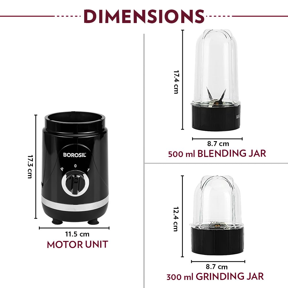 Blender Grinder & Smoothie Maker BOROSIL Nutrifresh NB04 - Black