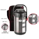 Lunch Box CELLO Fredo 4 with Pouch - Black