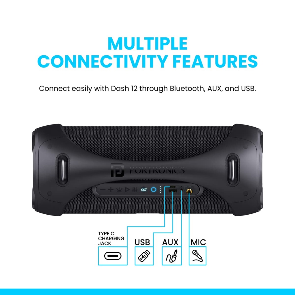 Party Speaker PORTRONICS Dash 12 - 60 W