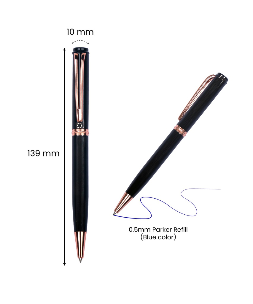 Glaze Metal Ball Point Pen - Blue