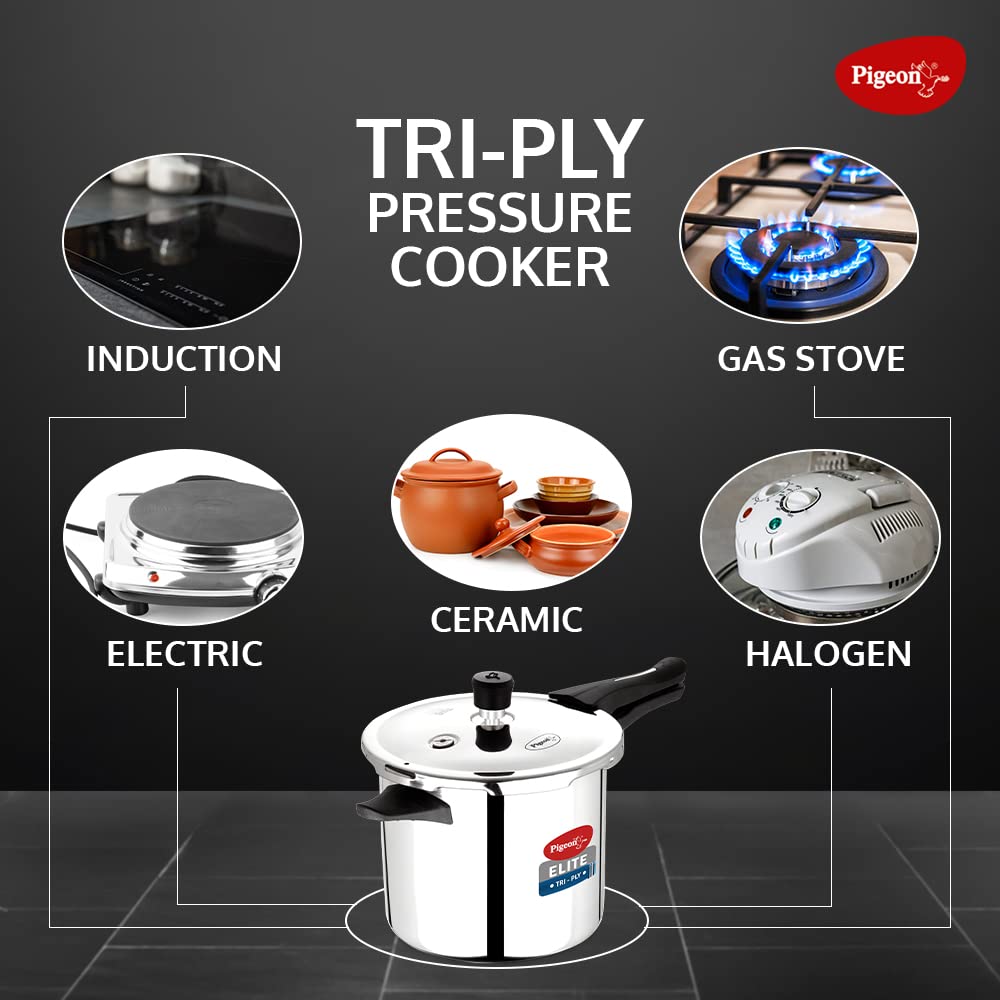 Pressure Cooker PIGEON Elite Shine Triply - 2+3 Combo