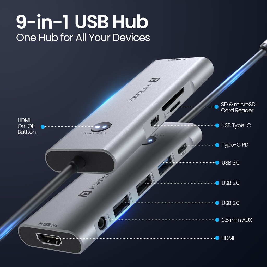 USB Hubs PORTRONICS Mport 8