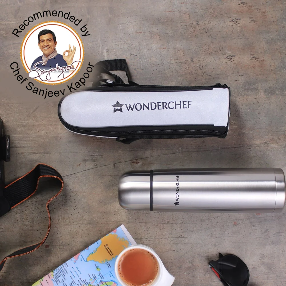 Water Bottle 750 ml WONDERCHEF Hot Bot (Double Walled)