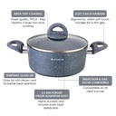 Casserole with Lid 24 cm WONDERCHEF Granite Non-stick Pans