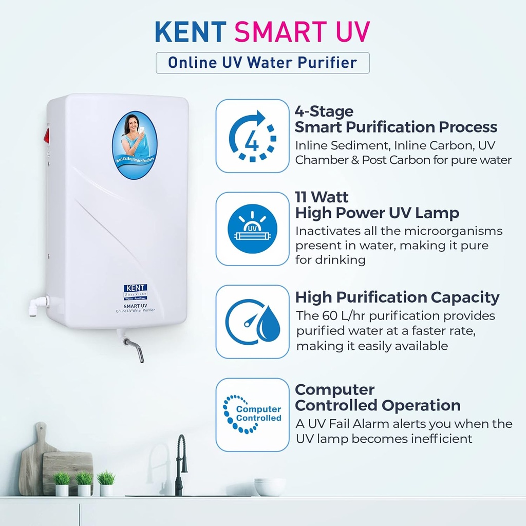 Water Purifier KENT Smart UV - 60 l