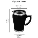Coffee Mug WHITE LABEL with Handle & Lid - 350 ml