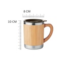 Coffee Mug with Lid & Handle WHITE LABEL Bamboo - 250 ml