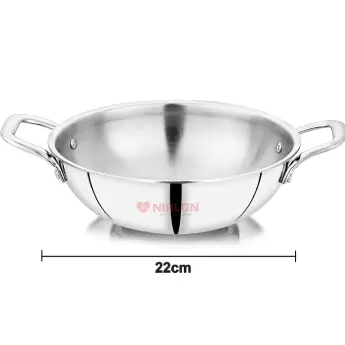 Deep Kadhai NIRLON Tri-Ply DKD22 - 220 mm 