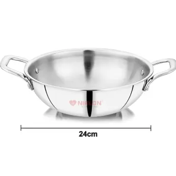 Deep Kadhai NIRLON Tri-Ply DKD22 - 220 mm 