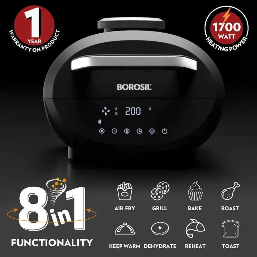 Borosil Best Digi Air Fryer, 6.1 L 