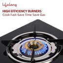 Gas Stove LIFELONG Glass Top - Single Burner