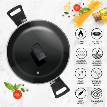 Biryani Pot with Lid MILTON Blackpearl - 22 cm