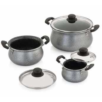 Handi with Lid NIRLON Blackpearl - Set of 3