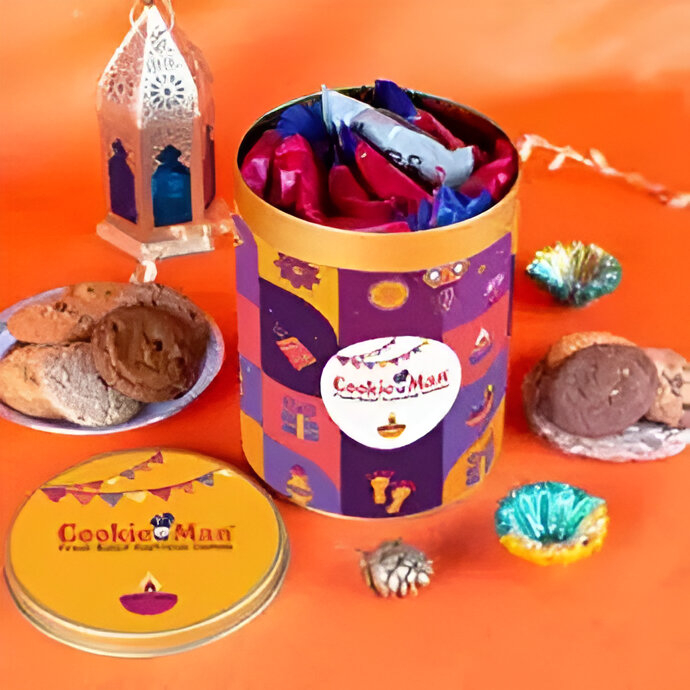 Customized Cookie Tin COOKIE MAN Festive Fusion Large