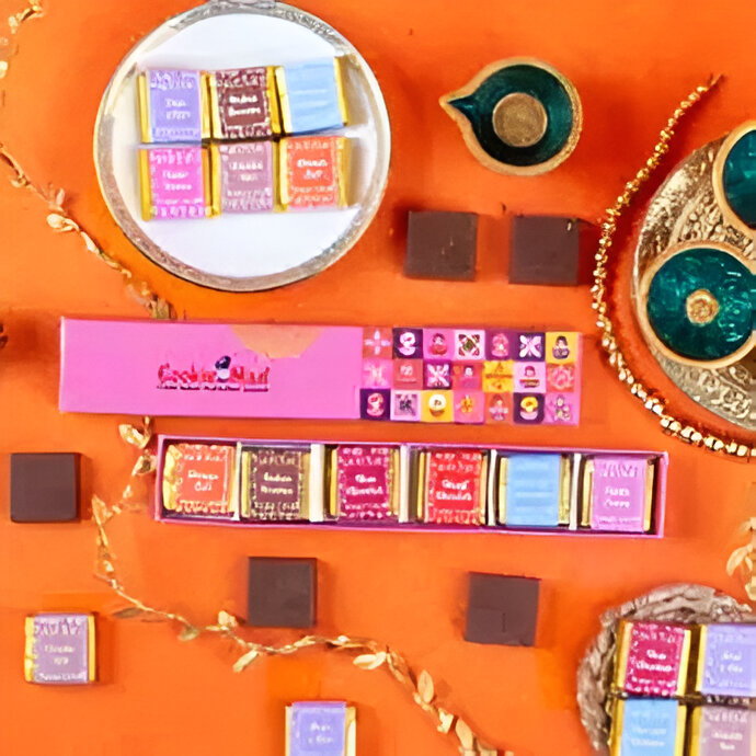 Premium Square Chocolate Range COOKIE MAN 6 Pcs Chocolate Box