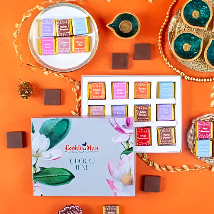 Premium Square Chocolate Range COOKIE MAN Chocolate Box