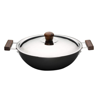 Kadhai with Lid WONDERCHEF Ebony Hard Anodized - 24 cm