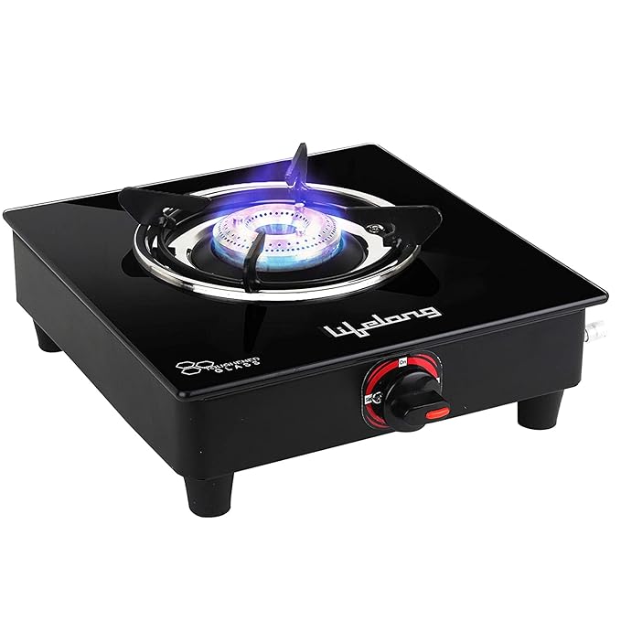 Gas Stove LIFELONG Glass Top - Single Burner