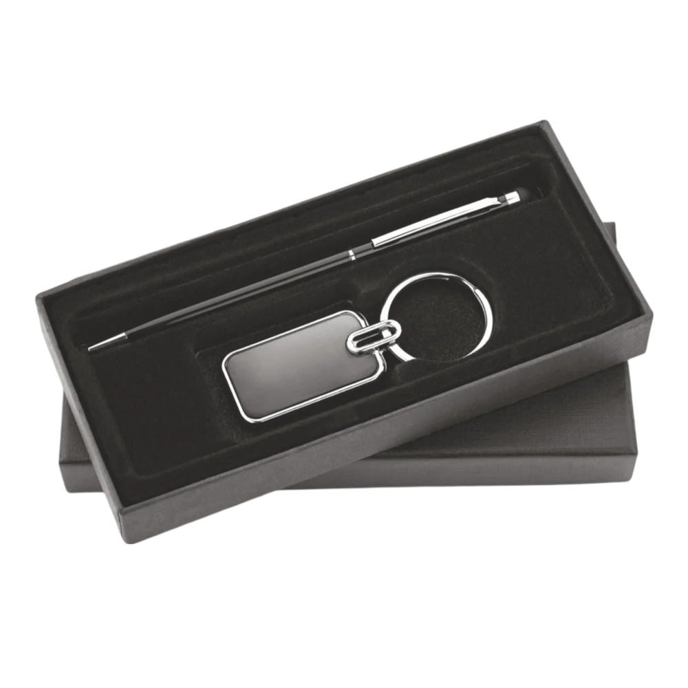 Gift Set WHITE LABEL Pen with Keychain - Sr 241