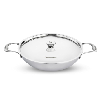 Kadai with Lid BUTTERFLY Tez Triply - 2 l