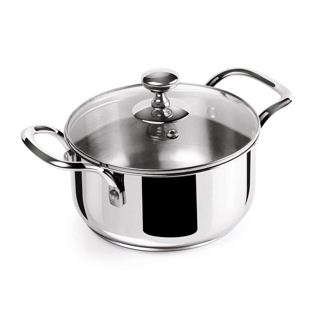 Casserole with Glass Lid MILTON Procook Tri-Ply - 5 l