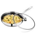 Fry Pan with Glass Lid MILTON Procook Triply Hexa Tech - 26 cm