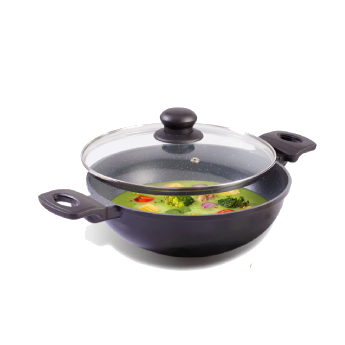 Kadhai With Lid WONDERCHEF Duralite DieCast - 24 cm 