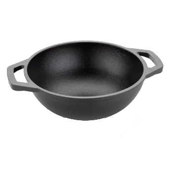 Kadai Flat Handle NIRLON Cast Iron FKD - 240 mm