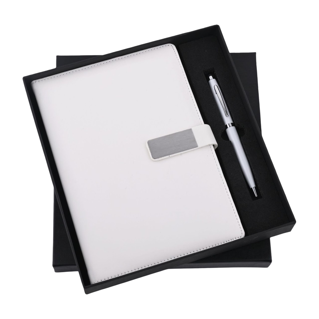 [WL GF WH SR 281] Gift Set WHITE LABEL Diary with Pen Sr 281 - 2 in 1