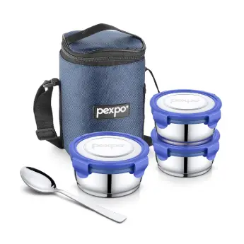 [PEXPO LB CLICK BK 01]  Lunch Box PEXPO Click Round - Set of 5